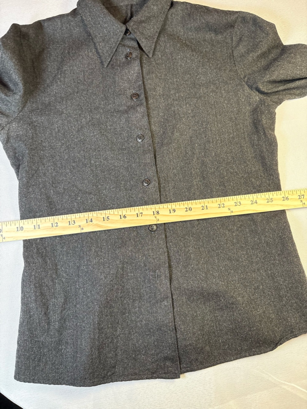 miu miu charcoal wool tailored button up blouse italy - Picture 15 of 15